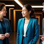 A professional adult in a modest business casual outfit, standing within a modern, aesthetically pleasing community space. The environment features subtle, interwoven architectural lines and warm, inviting lighting, hinting at a sense of deep connection and belonging. The individual's expression conveys thoughtful engagement, subtly reflecting the complex dynamics of group affiliation. The scene focuses on the subtle attraction of community and its intricate structure. Fully clothed, appropriate attire, modest clothing, safe for work, professional photography, appropriate content, perfect anatomy, correct proportions, natural pose, well-formed hands, proper finger count, natural body proportions, high quality.