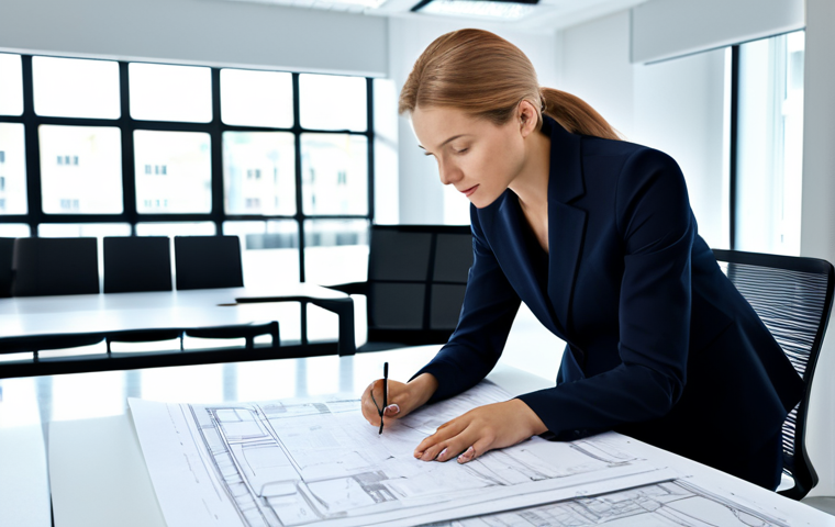 **

"A professional female architect in a modern, brightly lit office, reviewing blueprints with a colleague, both fully clothed in business attire, appropriate content, safe for work, perfect anatomy, correct proportions, natural pose, professional setting, high quality render, modest clothing, family-friendly."

**