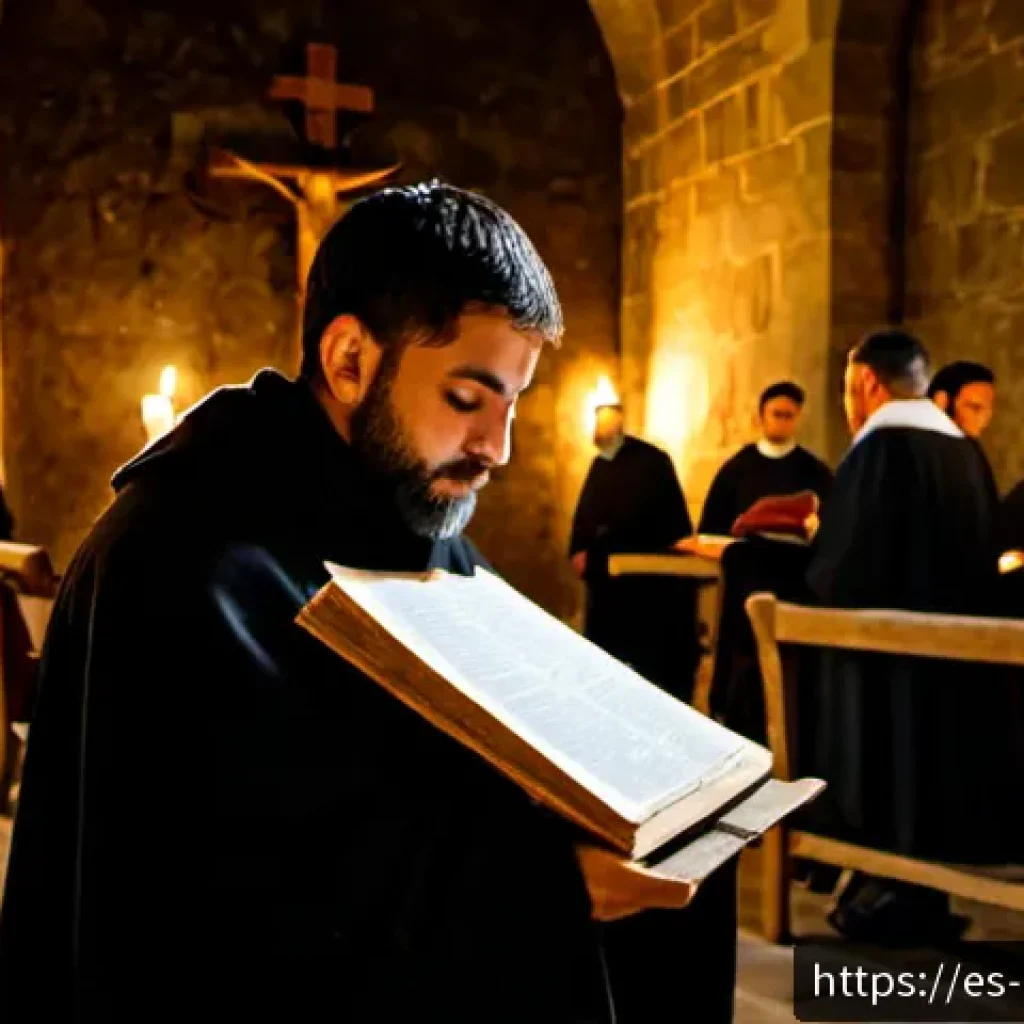 종교 개혁과 종교적 탄압 - Photorealistic 16th-century Spanish Reformation scene inside a shadowy stone chapel in Seville, a so...